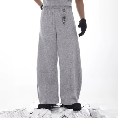 Plain Design Short Sleeve T-Shirt & Sporty Sweatpants Setup WN18617