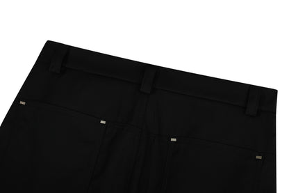 Metal Buckle Pleats Wide Leg Pants WN25953