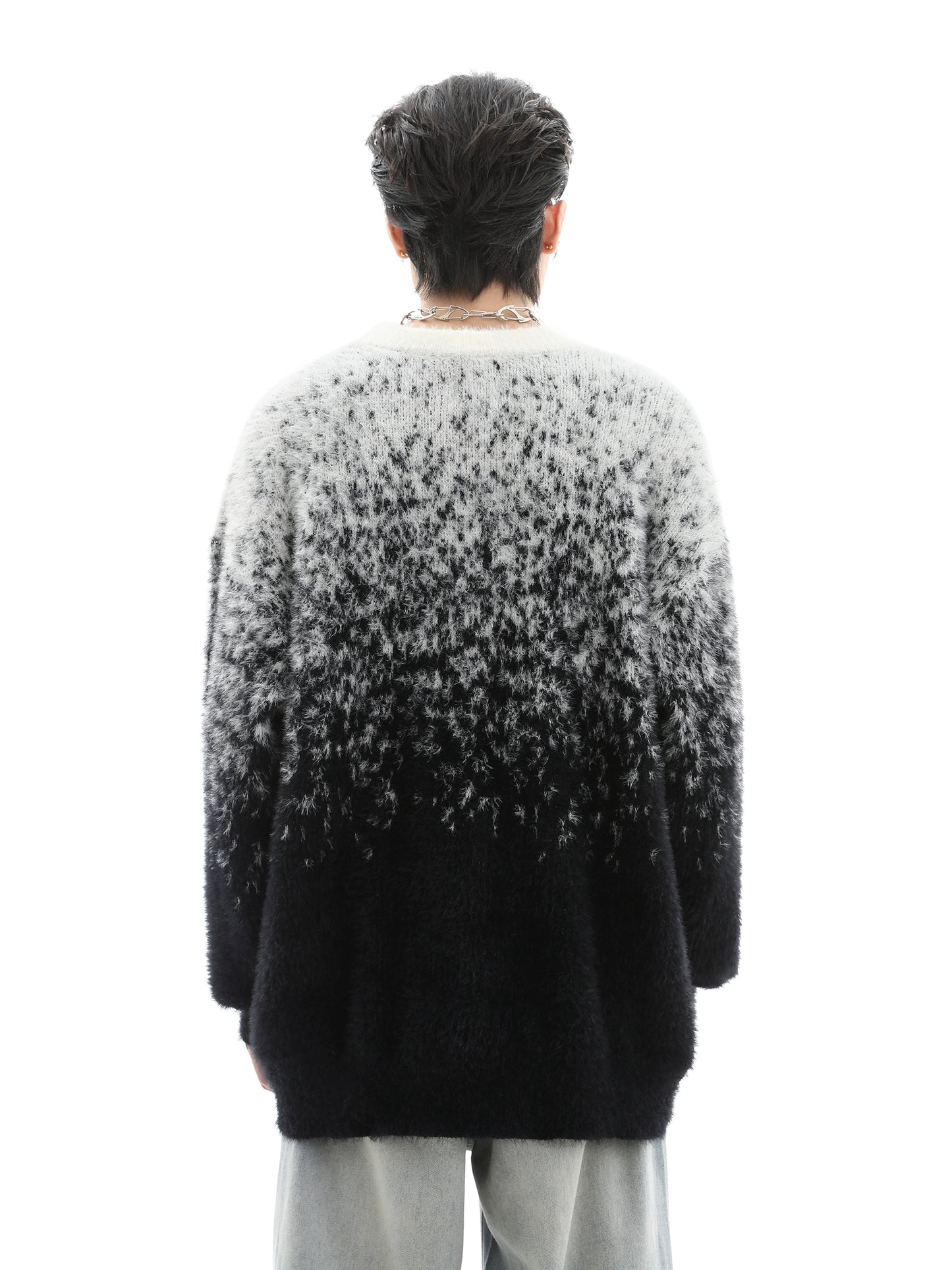 Gradient Shaggy Oversize Knit Sweater WN10447