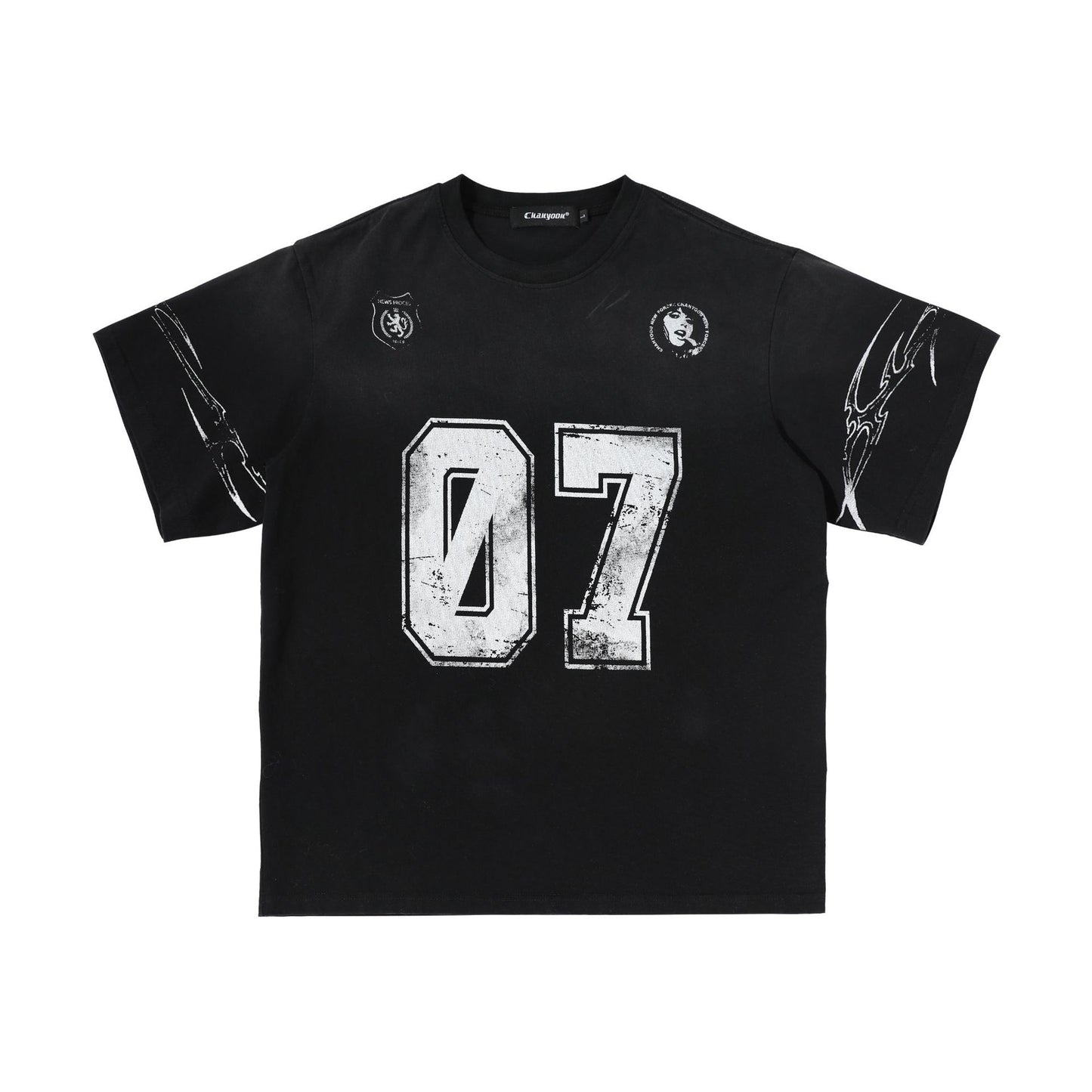 Washed Number Print Short Sleeve T-Shirt WN25385