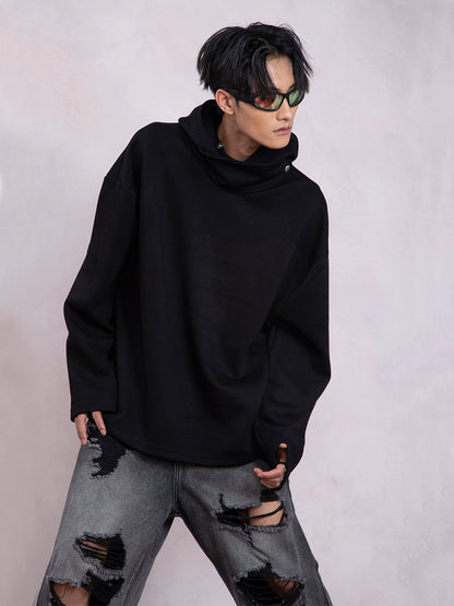 High-neck Oversize Pullover Hoodie WN9331