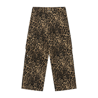 Leopard Print Straight-Leg Cargo Pants WN11390