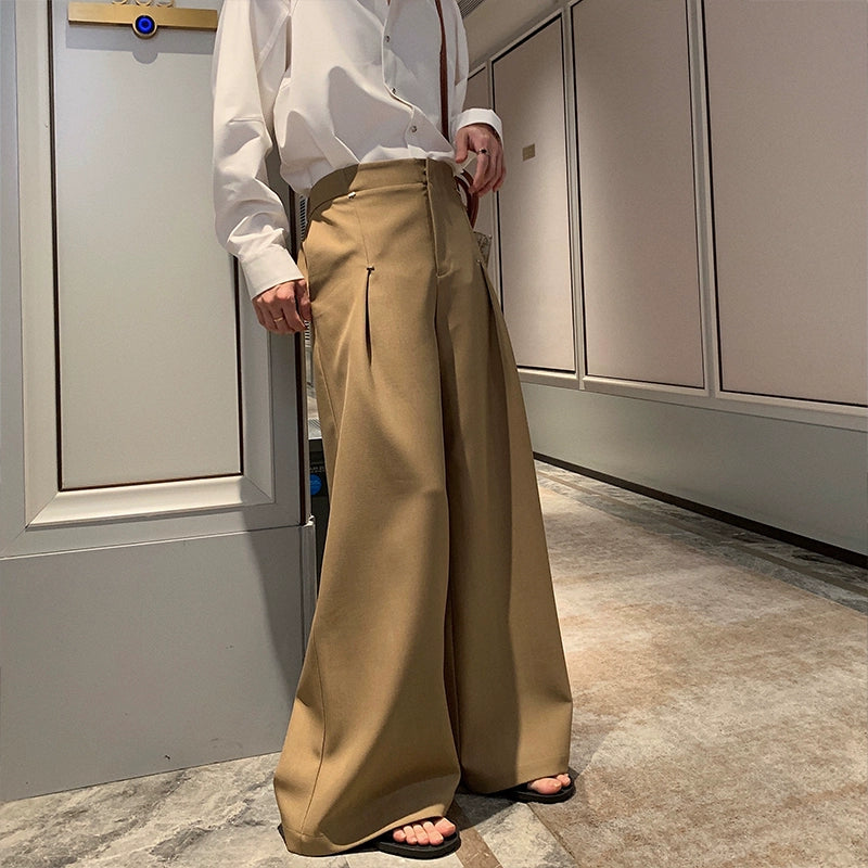 Fake Layered Tailored Jacket & Wide Leg Trousers Setup WN20399