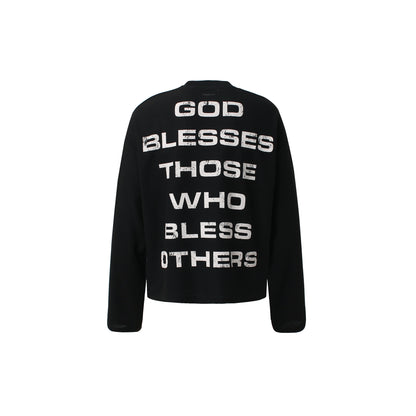 Cross Letter Print Long Sleeve T-Shirt WN25983