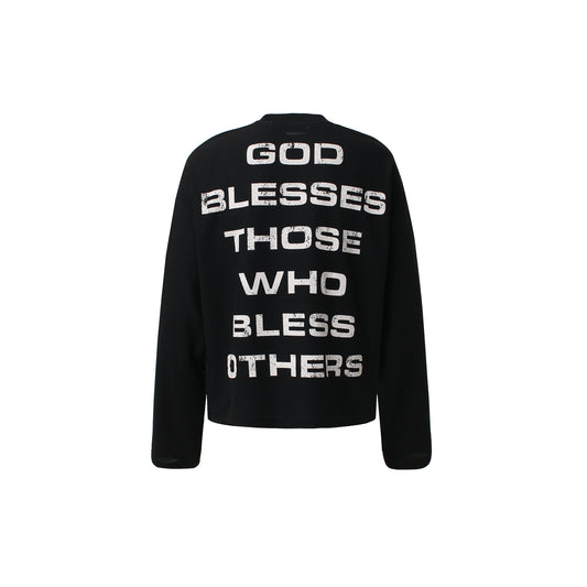 Cross Letter Print Long Sleeve T-Shirt WN25983
