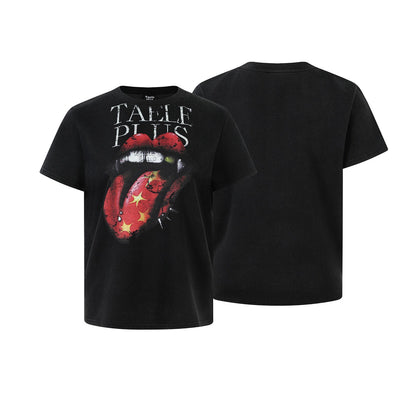 Lip Graphic Print Short Sleeve T-Shirt WN25732