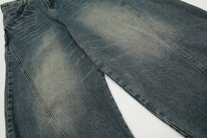 Washed Curve Wide Leg Denim Jeans WN16167