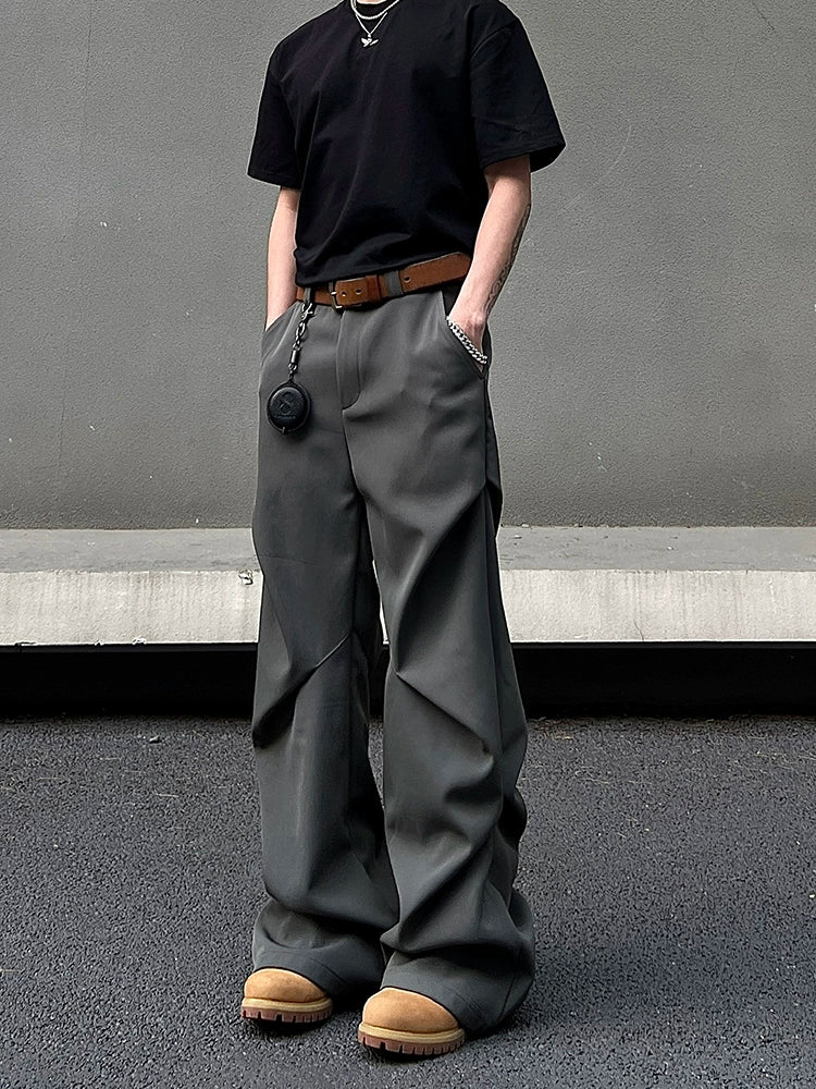 Wrinkle Draping Flare Trousers WN19456