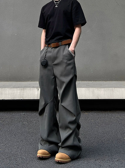 Wrinkle Draping Flare Trousers WN19456