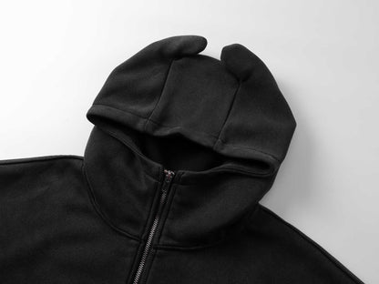 Devil Ear Washed Zipper Hoodie WN12684