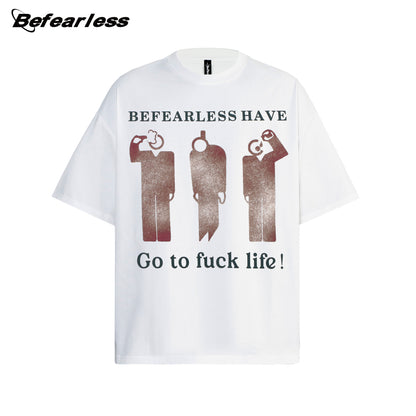 Washed Figure Graphic Oversize Short Sleeve T-Shirt WN26342