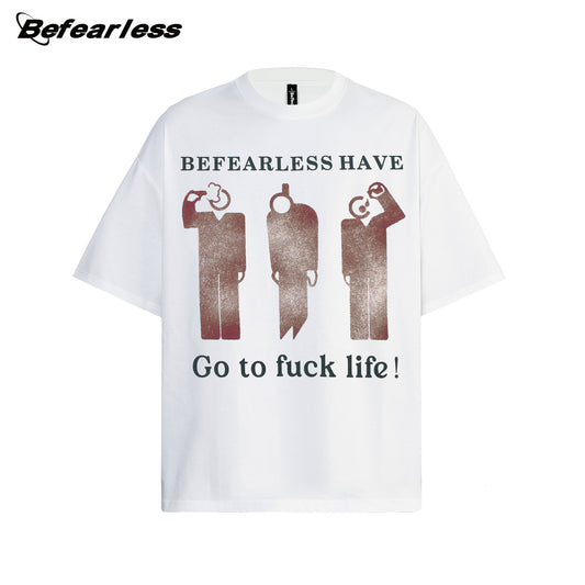 Washed Figure Graphic Oversize Short Sleeve T-Shirt WN26342