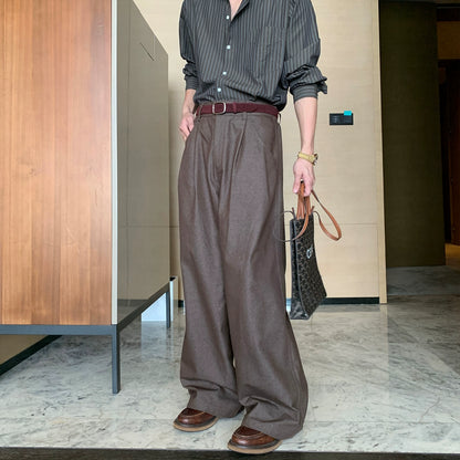 Textured Draping Wide Leg Trousers WN20481