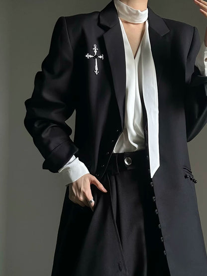 Rhinestone Cross Brooch WN23133