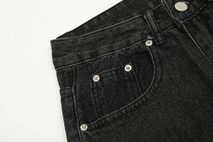 Multi-Pocket Wide-Leg Denim Cargo Jeans WN11108