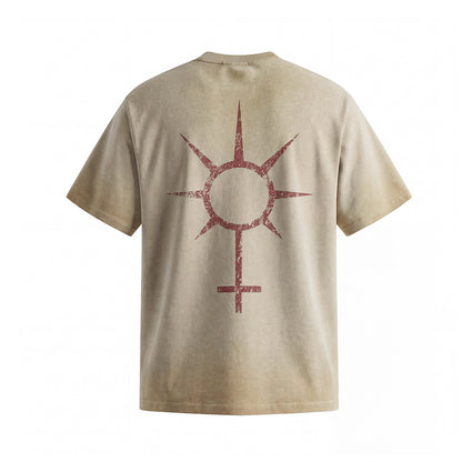 Fade Washed Skull Number Print Short Sleeve T-Shirt WN25769