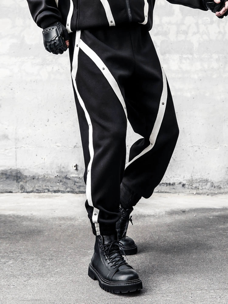 Colorblock Wide Leg Cuffed Pants WN22387