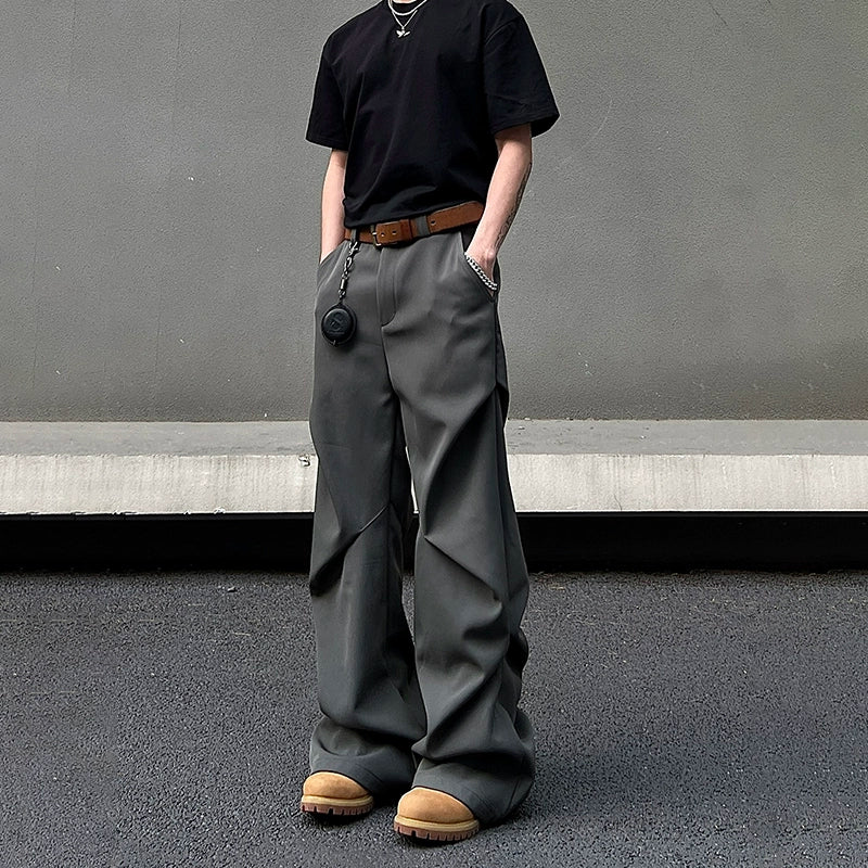 Wrinkle Draping Flare Trousers WN19456