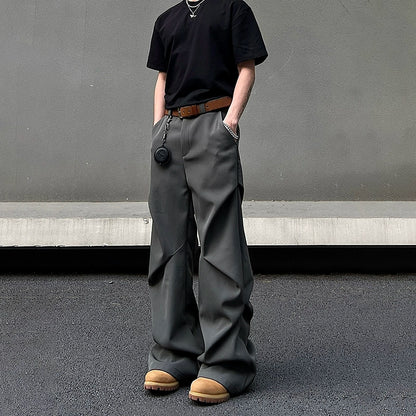 Wrinkle Draping Flare Trousers WN19456