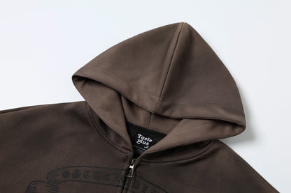 Washed Dirty Dye Zipper Hoodie WN23067