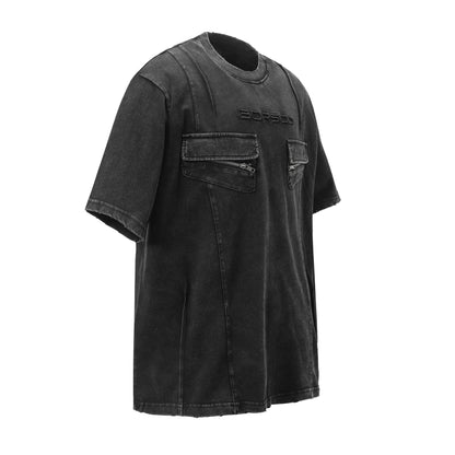 Washed Flap Pocket Short Sleeve T-Shirt WN26794