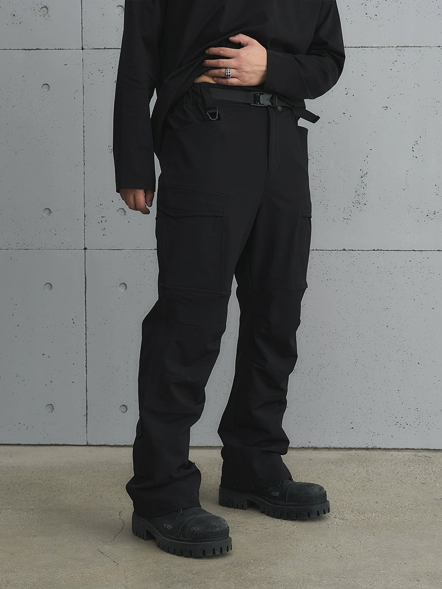 Cargo Design Buckle Flare Pants WN17641