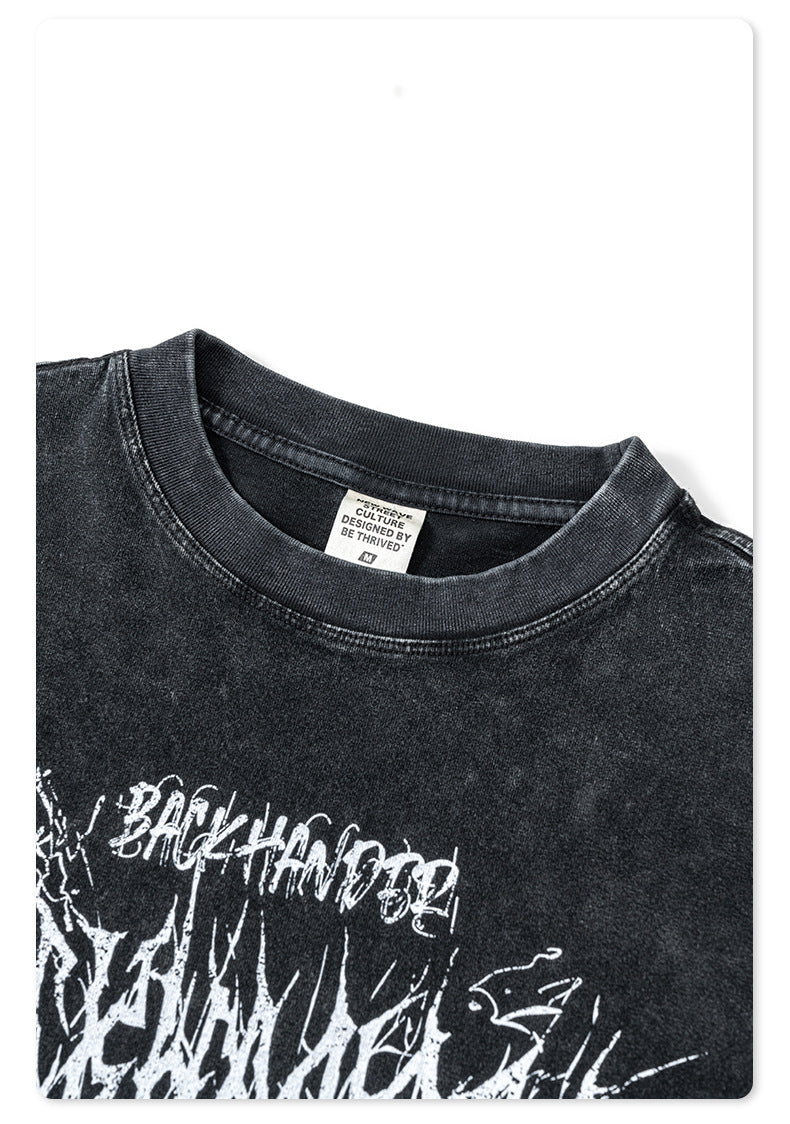 Water Washed Print Long Sleeve T-Shirt WN7882