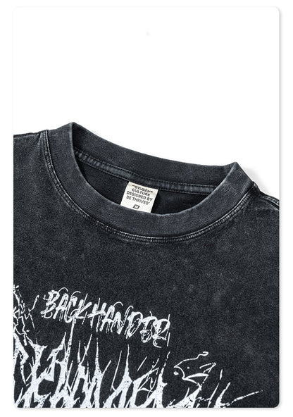 Water Washed Print Long Sleeve T-Shirt WN7882