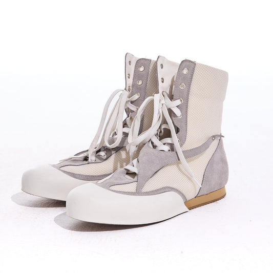 Mesh Patchwork High-Top Lace-Up Boxing Shoes WN26683