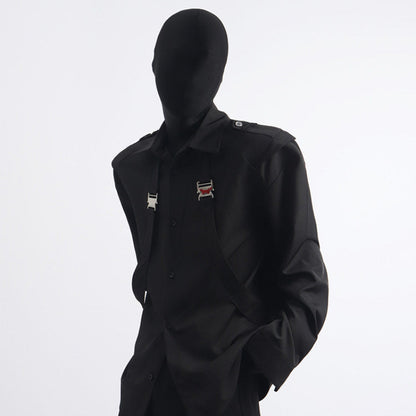 Harness Strap Design Long Sleeve Shirt WN23702
