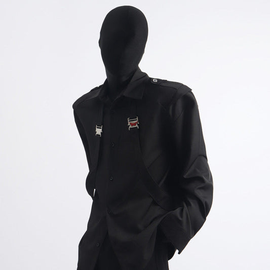 Harness Strap Design Long Sleeve Shirt WN23702
