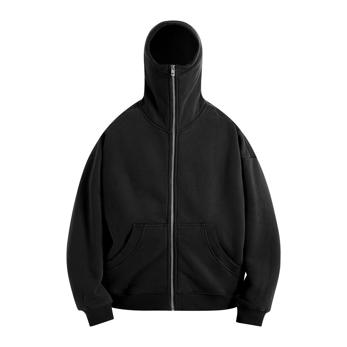 Oversize Heavyweight High-neck Zipper Hoodie WN6603