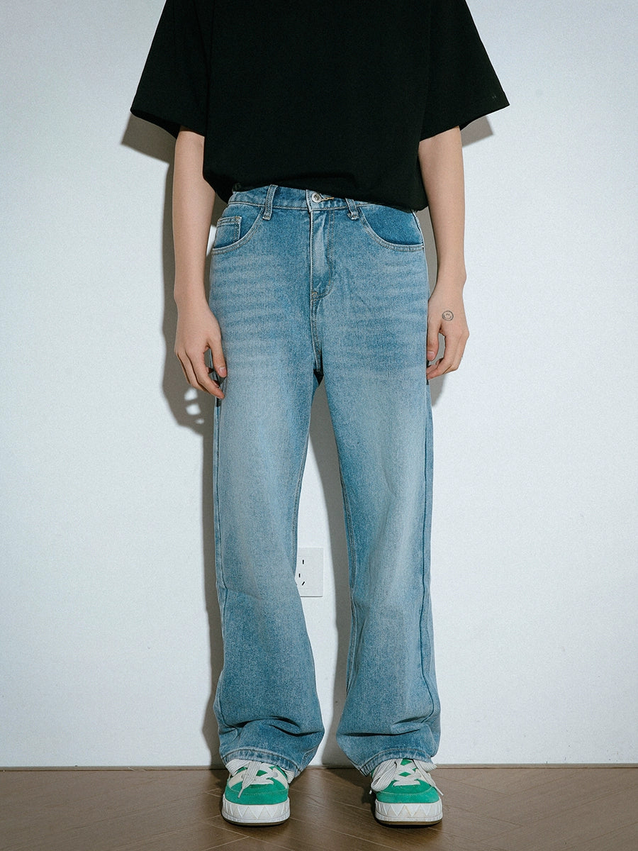 Washed Straight-Leg Denim Jeans WN9579