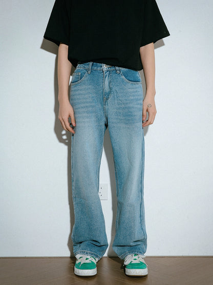 Washed Straight-Leg Denim Jeans WN9579