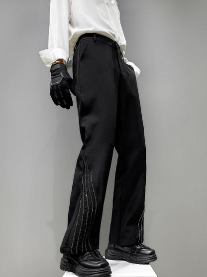 Linear Detail Wide-Leg Trousers WN23851