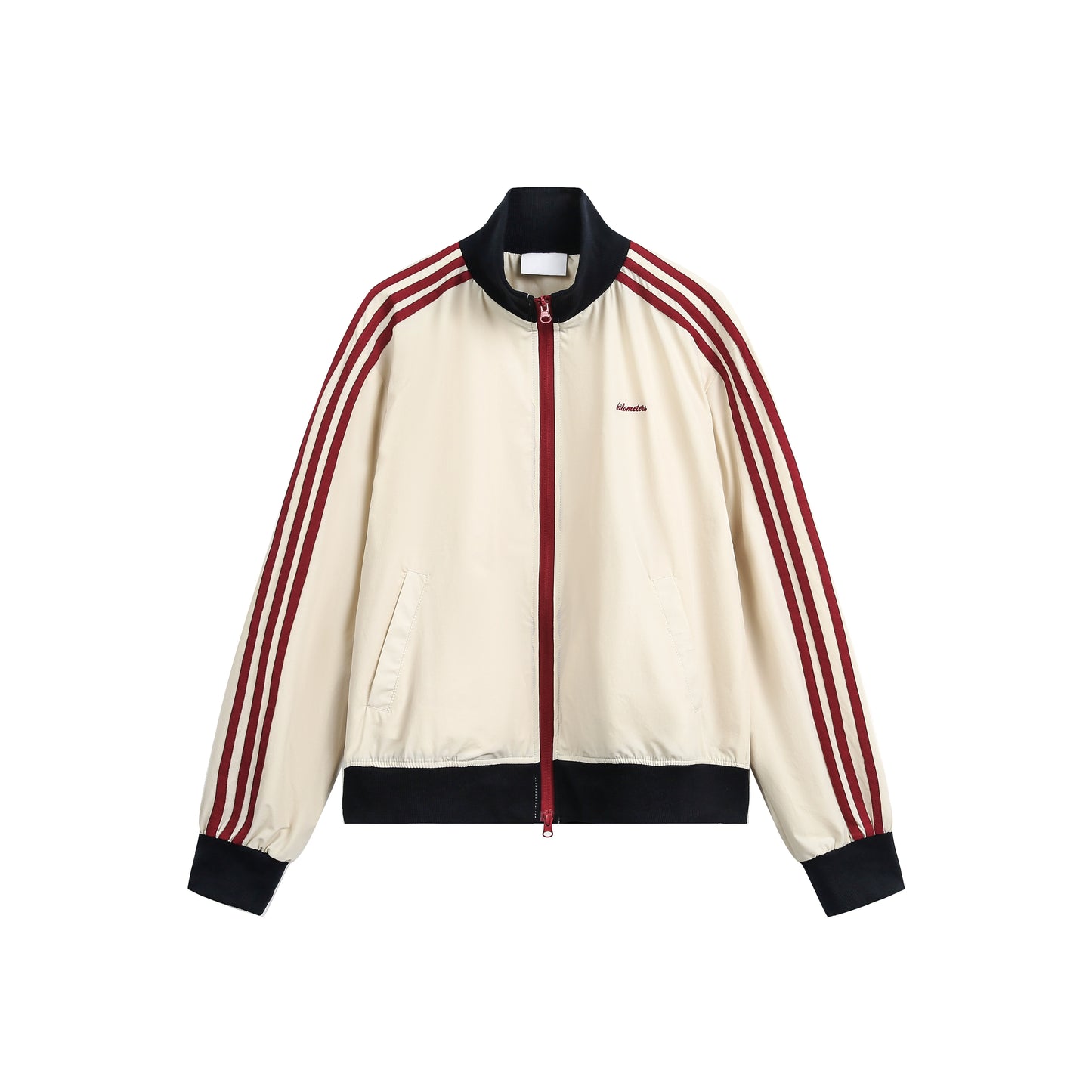 Stripe Contrast Short Zipper Jacket WN21430