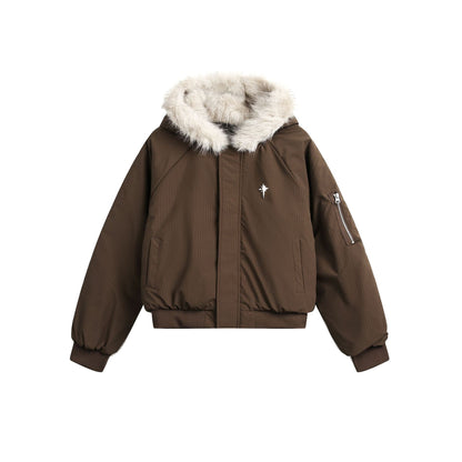 Thickened Fur Collar Short Puffer Jacket WN11367