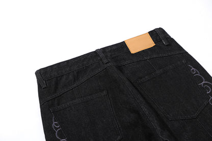 Pocket Embroidery Flare Denim Jeans WN25916