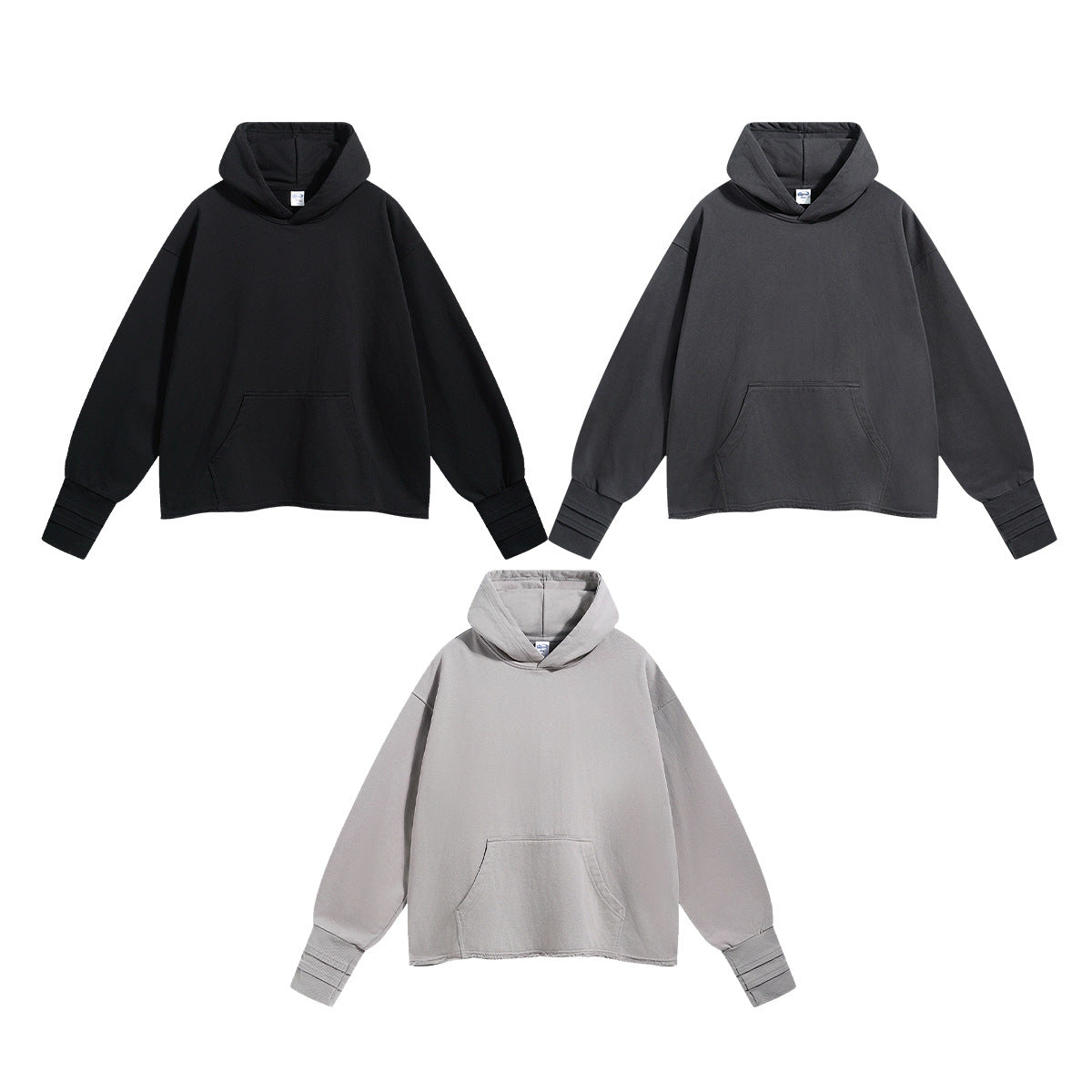 Cut-off Design Thumb Hole Oversize Hoodie WN9982