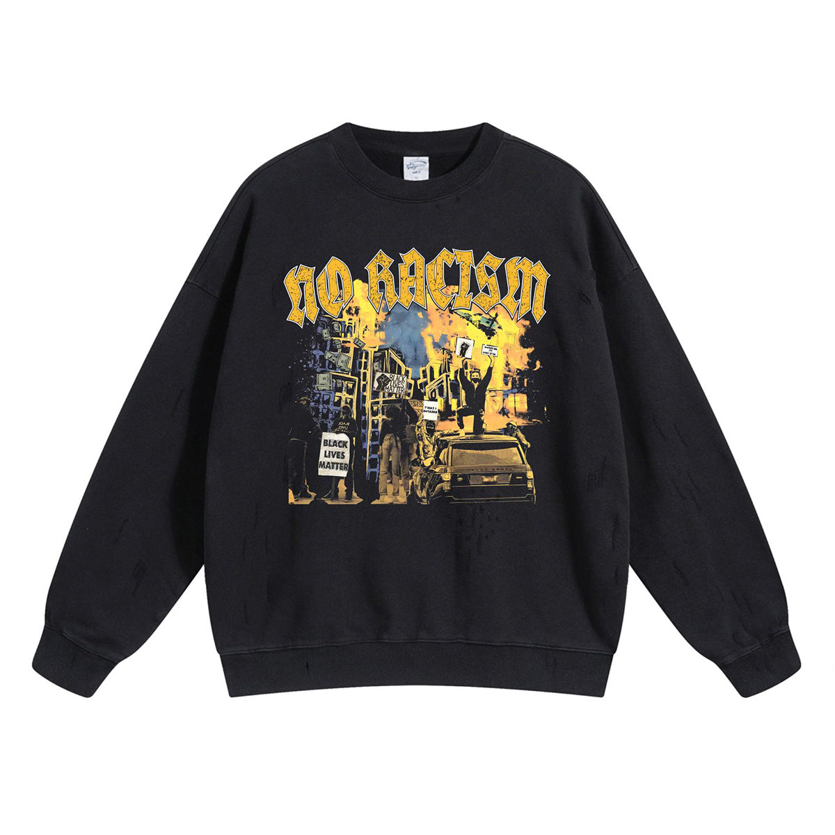 Washed Digital Print Crewneck Sweatshirt WN10007