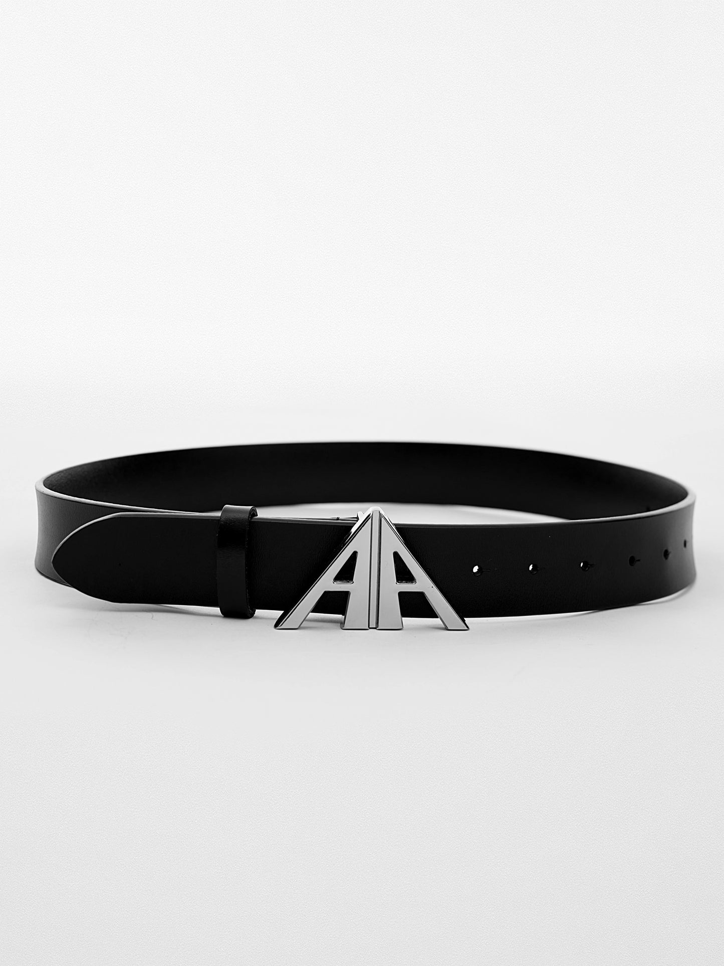 Metal Double A-shaped LOGO Sharp Design Cowhide Belt WN7491