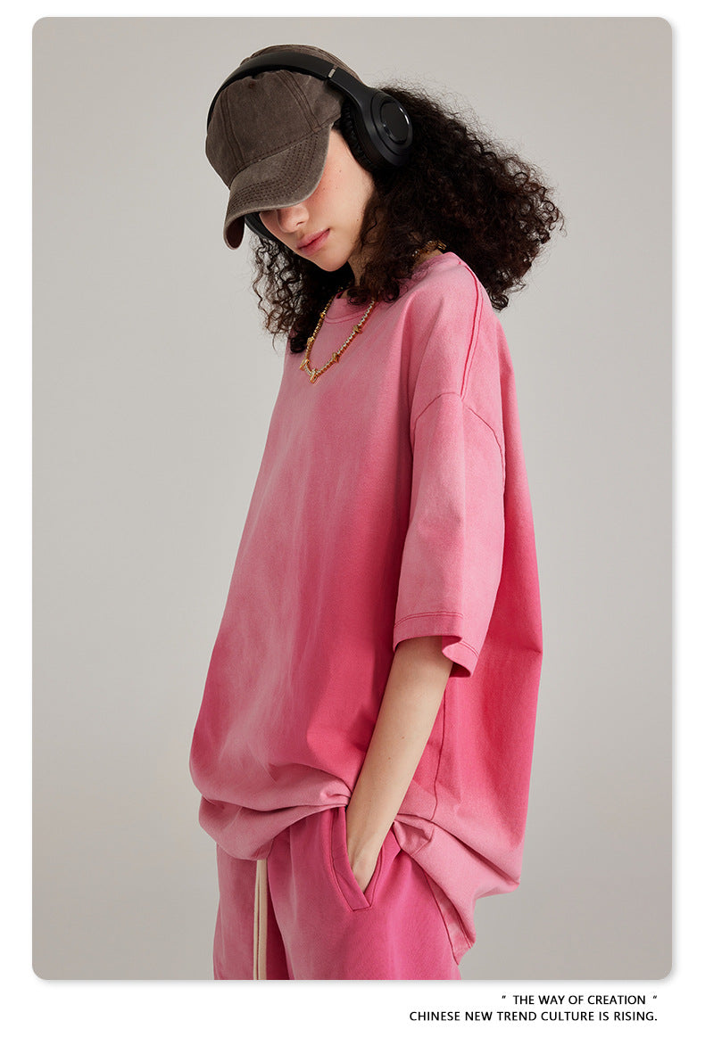 Washed Oversize Short-sleeve T-shirt WN6443