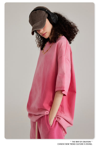 Washed Oversize Short-sleeve T-shirt WN6443