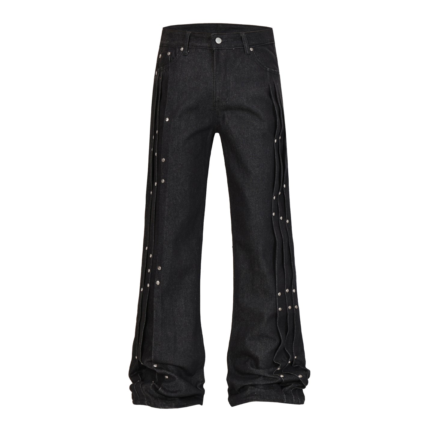 Heavyweight Studs Wide Leg Denim Jeans WN25687