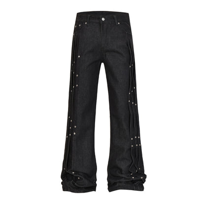 Heavyweight Studs Wide Leg Denim Jeans WN25687
