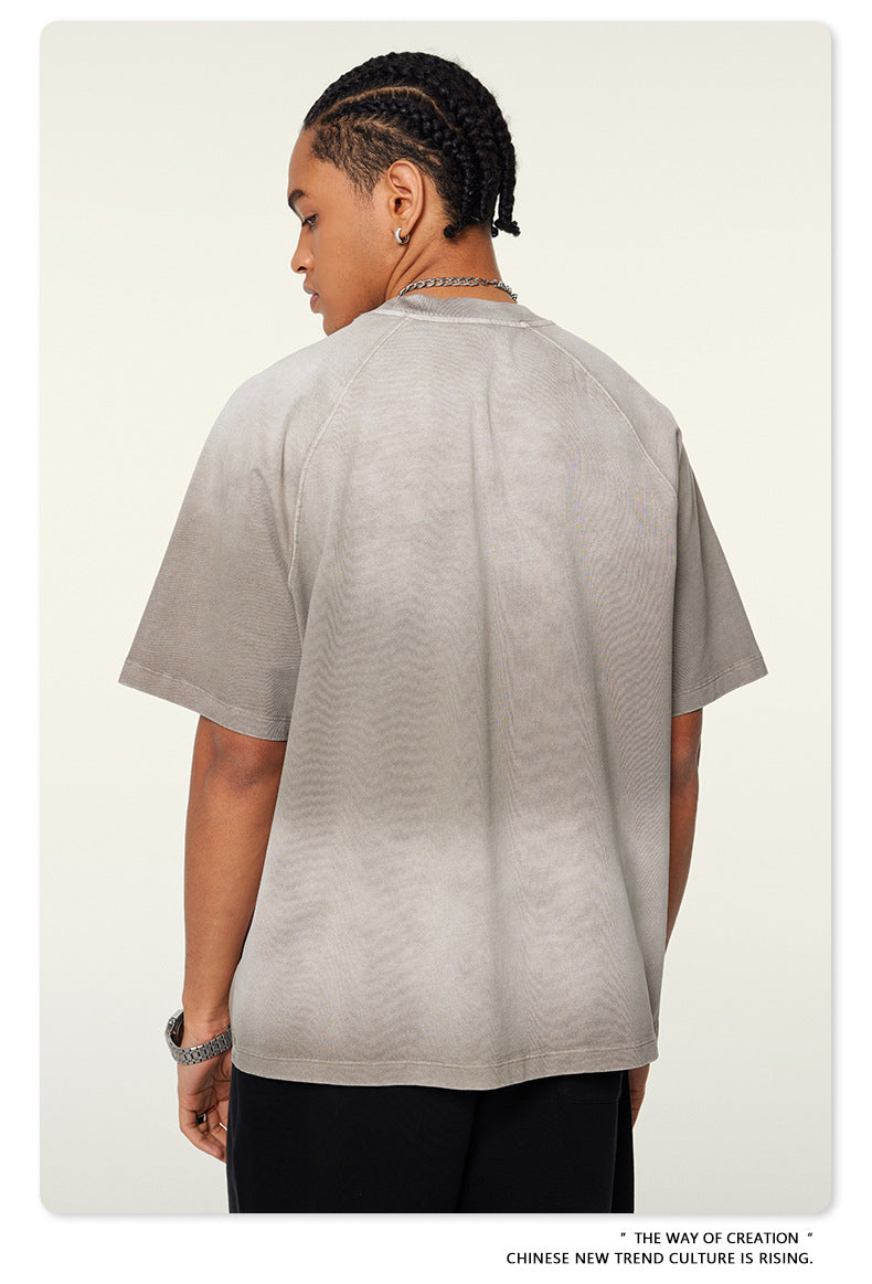 Washed Gradient Raglan Sleeve T-Shirt WN6065