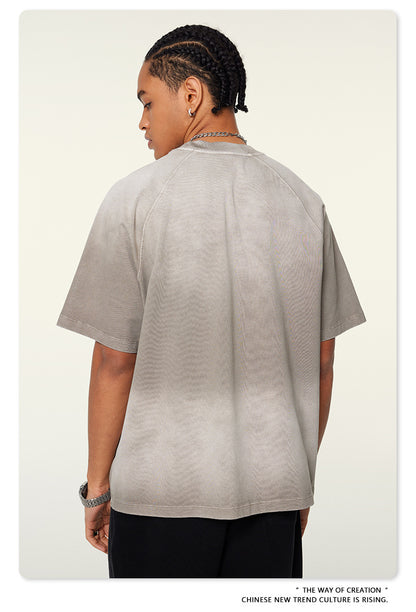 Washed Gradient Raglan Sleeve T-Shirt WN6065