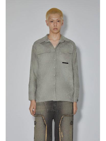 Swamp Green Textured Long Sleeve Shirt WN19046