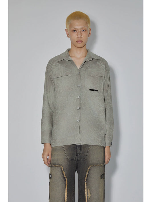 Swamp Green Textured Long Sleeve Shirt WN19046