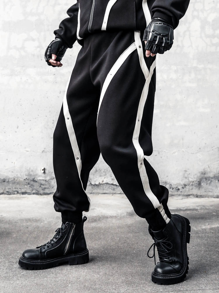 Colorblock Wide Leg Cuffed Pants WN22387